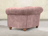 Jasper Chesterfield Chair In Dusky Pink Vintage Velvet
