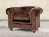 Jasper Chesterfield Chair In Hickory Vintage Velvet