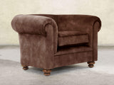 Jasper Chesterfield Chair In Hickory Vintage Velvet