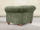 Jasper Chesterfield Chair In Jade Vintage Velvet