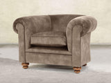 Jasper Chesterfield Chair In Otter Vintage Velvet
