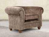 Jasper Chesterfield Chair In Otter Vintage Velvet