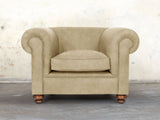 Jasper Chesterfield Chair In Oyster Soft 'n' Easy Leather