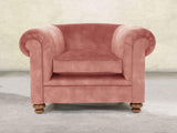 Jasper Chesterfield Chair In Pink Blush Vintage Velvet