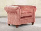 Jasper Chesterfield Chair In Pink Blush Vintage Velvet