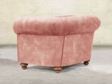 Jasper Chesterfield Chair In Pink Blush Vintage Velvet