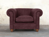 Jasper Chesterfield Chair In Port Soft 'n' Easy Leather