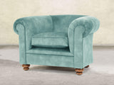 Jasper Chesterfield Chair In Summer Mist Vintage Velvet