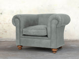 Jasper Chesterfield Chair In Ash Soft 'n' Easy Leather