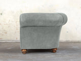 Jasper Chesterfield Chair In Ash Soft 'n' Easy Leather