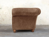 Jasper Chesterfield Chair In Bracken Soft 'n' Easy Leather