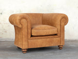 Jasper Chesterfield Chair In Camel Soft 'n' Easy Leather