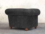 Jasper Chesterfield Chair In Charcoal Soft 'n' Easy Leather