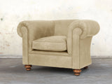 Jasper Chesterfield Chair In Oyster Soft 'n' Easy Leather