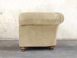 Jasper Chesterfield Chair In Oyster Soft 'n' Easy Leather