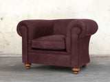 Jasper Chesterfield Chair In Port Soft 'n' Easy Leather