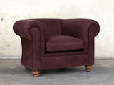 Jasper Chesterfield Chair In Port Soft 'n' Easy Leather