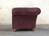Jasper Chesterfield Chair In Port Soft 'n' Easy Leather