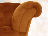 Oskar 2 Seat Chesterfield Sofa In Burnt Orange Lush Velvet
