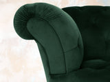Oskar 2 Seat Chesterfield Sofa In Dark Green Lush Velvet