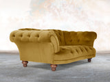 Oskar 2 Seat Chesterfield Sofa In Golden Lush Velvet