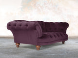 Oskar 2 Seat Chesterfield Sofa In Grape Lush Velvet