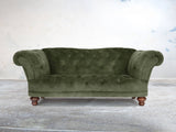 Oskar 2 Seat Chesterfield Sofa In Jade Vintage Velvet