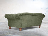 Oskar 2 Seat Chesterfield Sofa In Jade Vintage Velvet