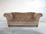 Oskar 2 Seat Chesterfield Sofa In Mocha Vintage Velvet
