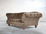 Oskar 2 Seat Chesterfield Sofa In Otter Vintage Velvet
