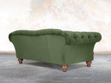 Oskar 2 Seat Chesterfield Sofa In Pine Lush Velvet