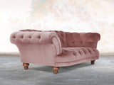 Oskar 2 Seat Chesterfield Sofa In Pink Lush Velvet