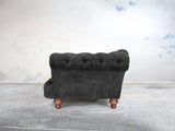 Oskar 3 Seat Chesterfield Sofa In Black Cat Vintage Velvet