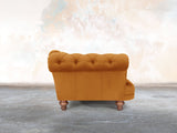 Oskar 3 Seat Chesterfield Sofa In Burnt Orange Lush Velvet