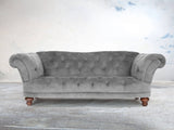 Oskar 3 Seat Chesterfield Sofa In Dove Vintage Velvet