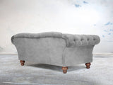 Oskar 3 Seat Chesterfield Sofa In Dove Vintage Velvet