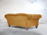 Oskar 3 Seat Chesterfield Sofa In Gold Vintage Velvet