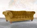 Oskar 3 Seat Chesterfield Sofa In Golden Lush Velvet