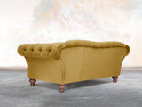 Oskar 3 Seat Chesterfield Sofa In Golden Lush Velvet