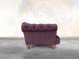 Oskar 3 Seat Chesterfield Sofa In Grape Lush Velvet