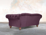 Oskar 3 Seat Chesterfield Sofa In Grape Lush Velvet