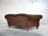 Oskar 3 Seat Chesterfield Sofa In Hickory Vintage Velvet