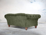 Oskar 3 Seat Chesterfield Sofa In Jade Vintage Velvet