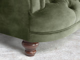 Oskar 3 Seat Chesterfield Sofa In Jade Vintage Velvet