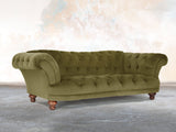 Oskar 3 Seat Chesterfield Sofa In Moss Lush Velvet