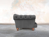 Oskar 3 Seat Chesterfield Sofa In Nickel Lush Velvet