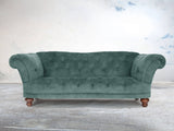 Oskar 3 Seat Chesterfield Sofa In Ocean Storm Vintage Velvet