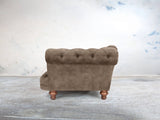 Oskar 3 Seat Chesterfield Sofa In Otter Vintage Velvet