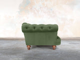Oskar 3 Seat Chesterfield Sofa In Pine Lush Velvet