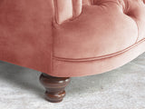 Oskar 3 Seat Chesterfield Sofa In Pink Blush Vintage Velvet